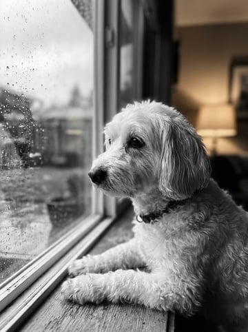 Through the Rain custom dog portrait