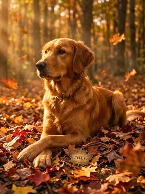 October Light custom dog portrait