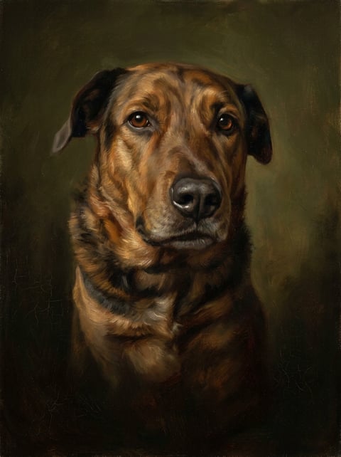Old Master custom dog portrait