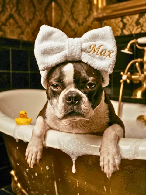 Spa Day custom dog portrait