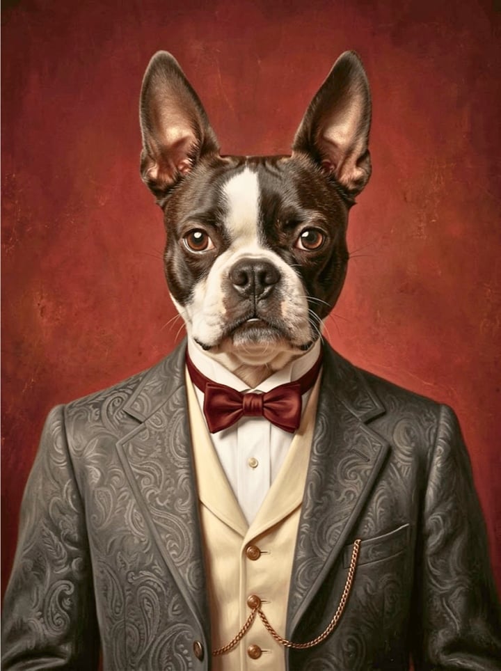 Sunday Best custom dog portrait — example